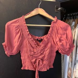Coral crop top in size small